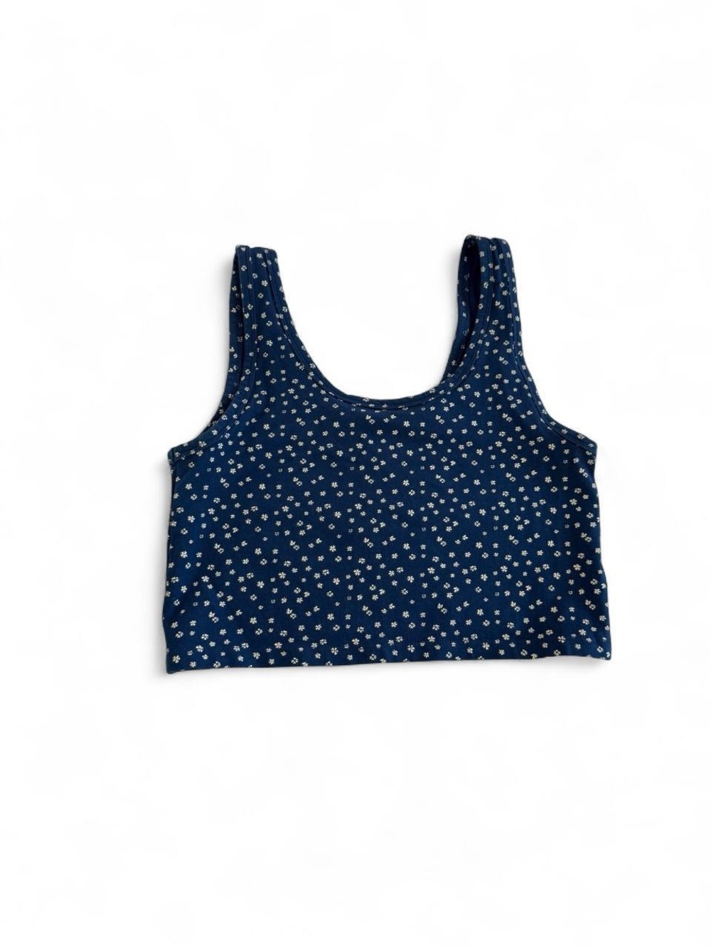 PacSun Navy Blue Floral Crop Tank Top